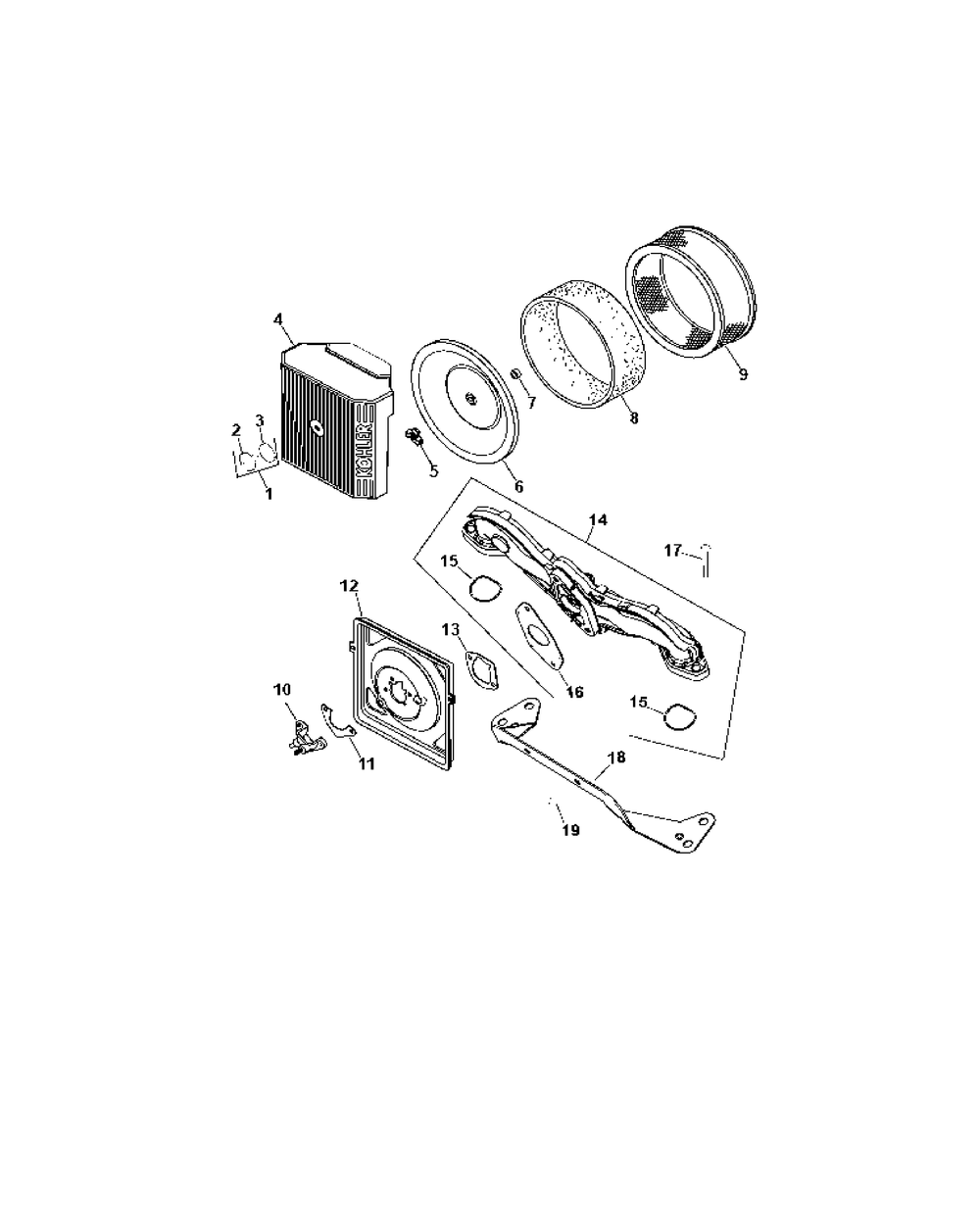 Air Intake And Filtration Diagram and Parts List for Z-FORCE50 17AH3AGP-17AH3AGP709-17AH3AGP710 Cub Cadet Lawn Tractor